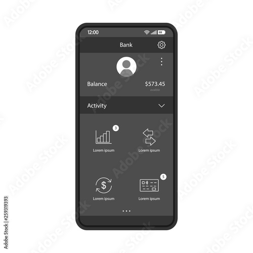 Internet banking account interface vector template