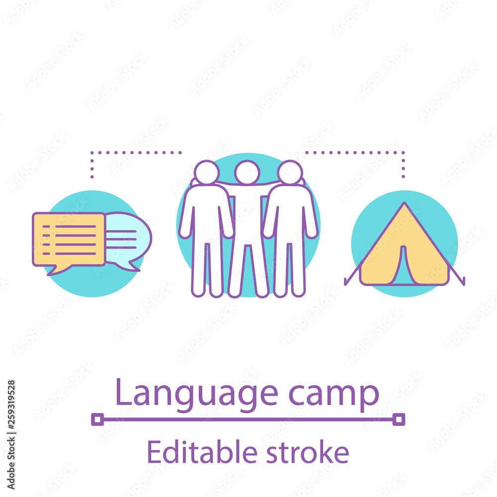 Summer language camp concept icon Summer language camp concept icon