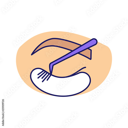 Classic individual eyelash extension color icon