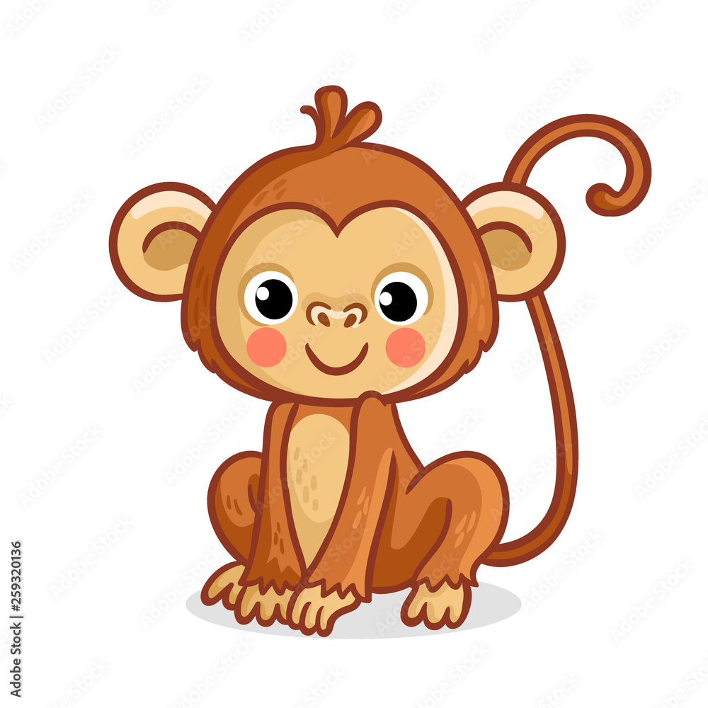 Obraz premium Monkey on a white background. Vector illustration