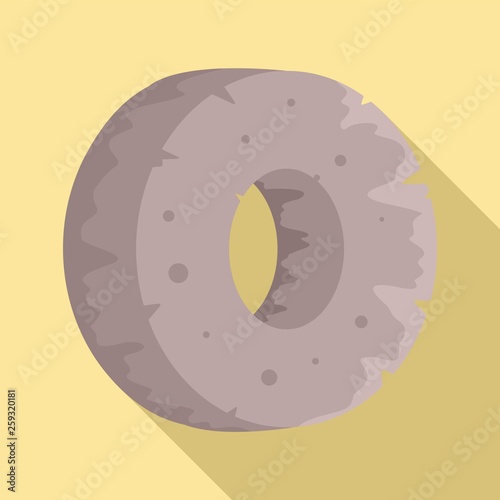 Stone age wheel icon. Flat illustration of stone age wheel vector icon for web design