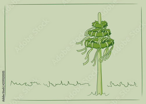 maypole vector illustration with framing and copy space photo