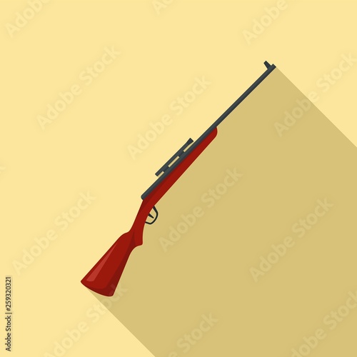 Sniper rifle icon. Flat illustration of sniper rifle vector icon for web design