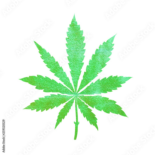 Green metallic cannabis leaf vector