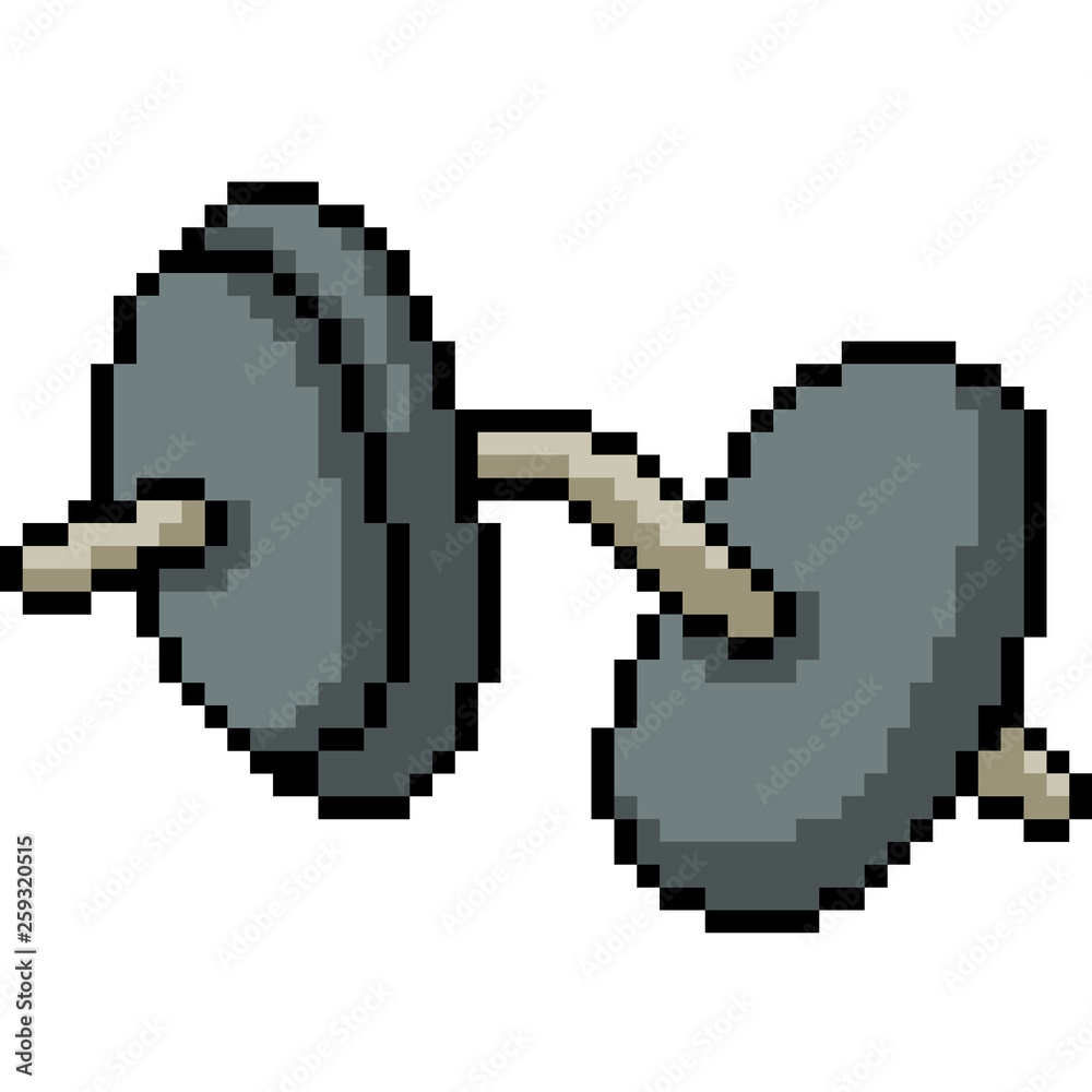 Obraz premium vector pixel art broken dumbbell