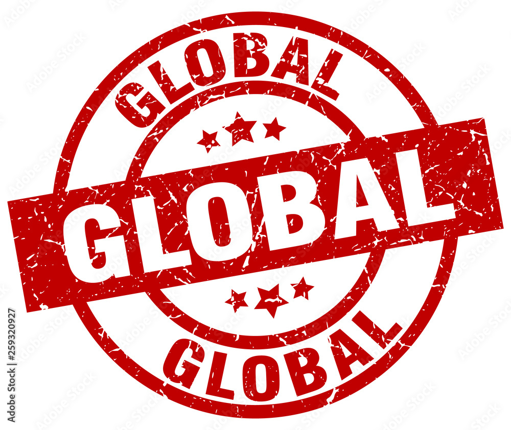 global round red grunge stamp global round red grunge stamp