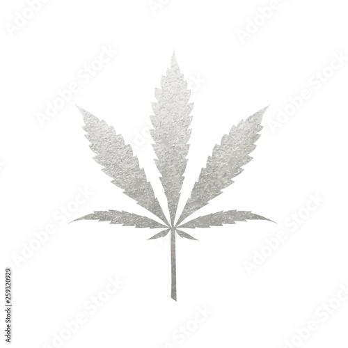 Silver cannabis leaf vector