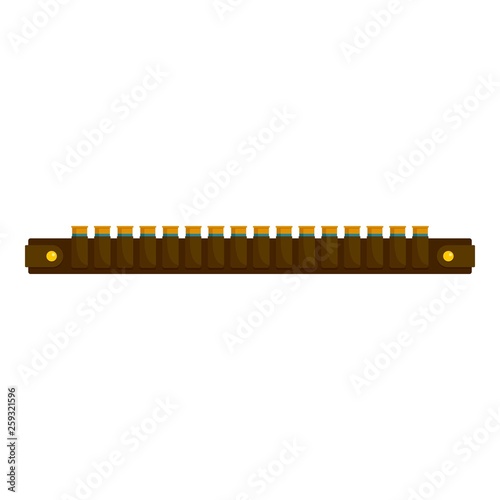 Hunting cartridge belt icon. Flat illustration of hunting cartridge belt vector icon for web design