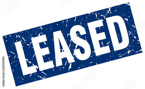 square grunge blue leased stamp