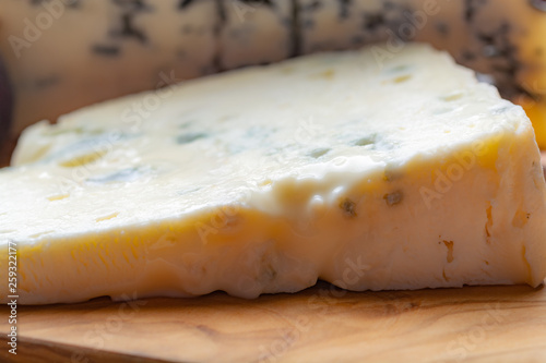 Gorgonzola picant and dolce Italian blue cheese, made from unskimmed cow's milk in North of Italy photo