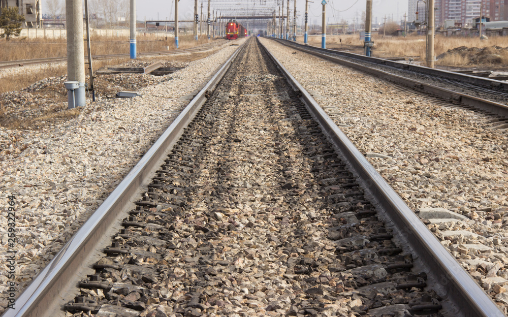 the section of the railway near passenger station the section of the railway near passenger station