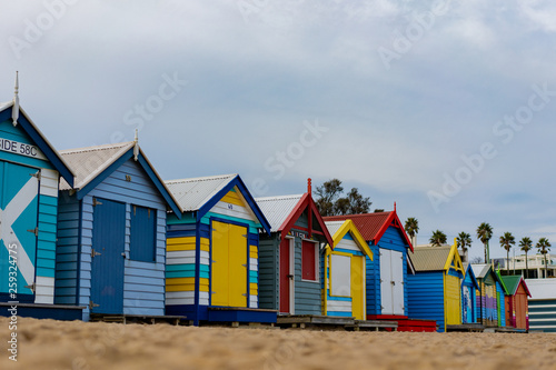 colorful beach huts © Mariia
