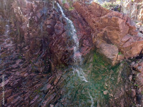 Mountain Waterfall with Drone © AleksViking