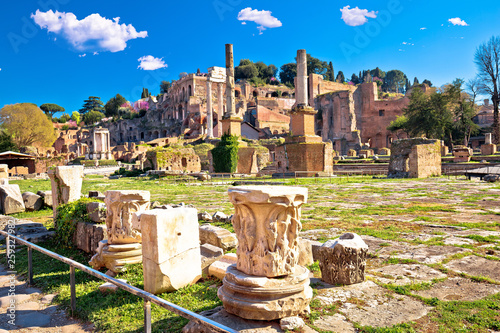 Ancient Rome Forum Romanum and Palatine hill scenic view