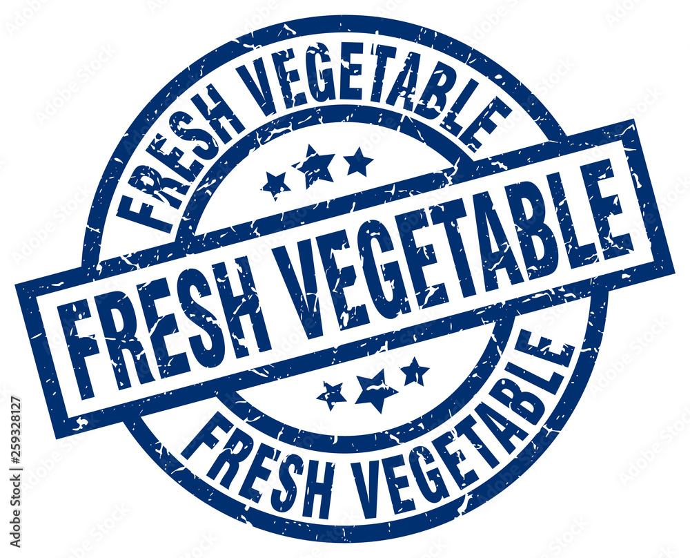 fresh vegetable blue round grunge stamp fresh vegetable blue round grunge stamp