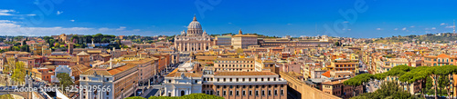 Rome rooftops and Vatican city landmarks panoramic view photo