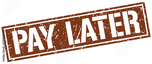 pay later square grunge stamp