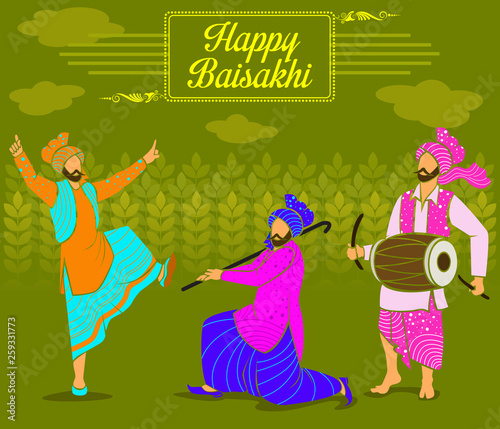 happy baisakhi illustration