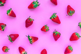 strawberry on pink background