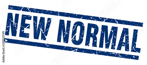 square grunge blue new normal stamp