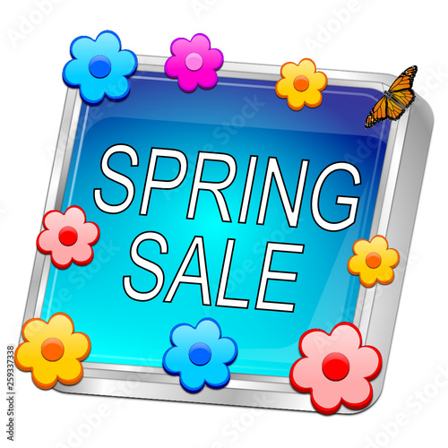 Spring Sale Button - 3D illustration