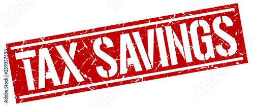 tax savings square grunge stamp