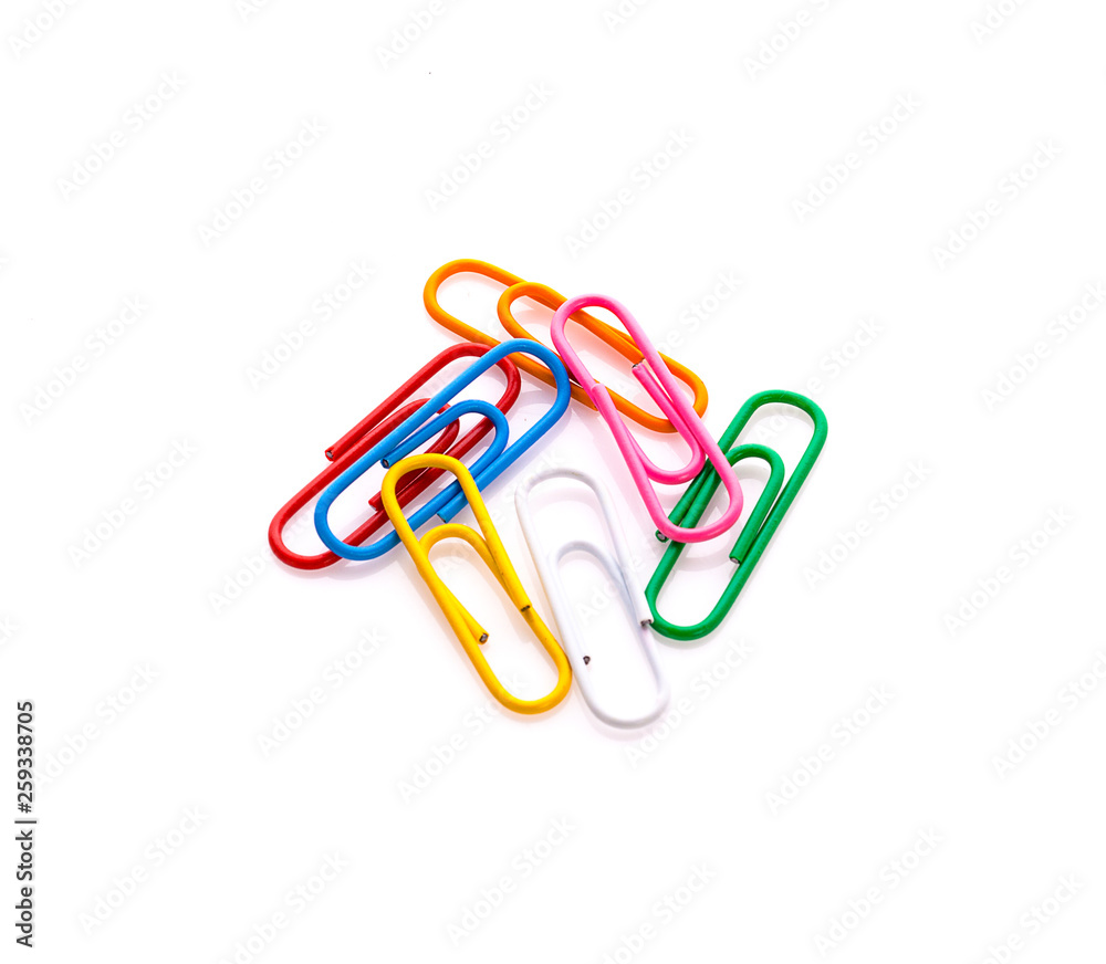Paper clips isolated on white background Paper clips isolated on white background