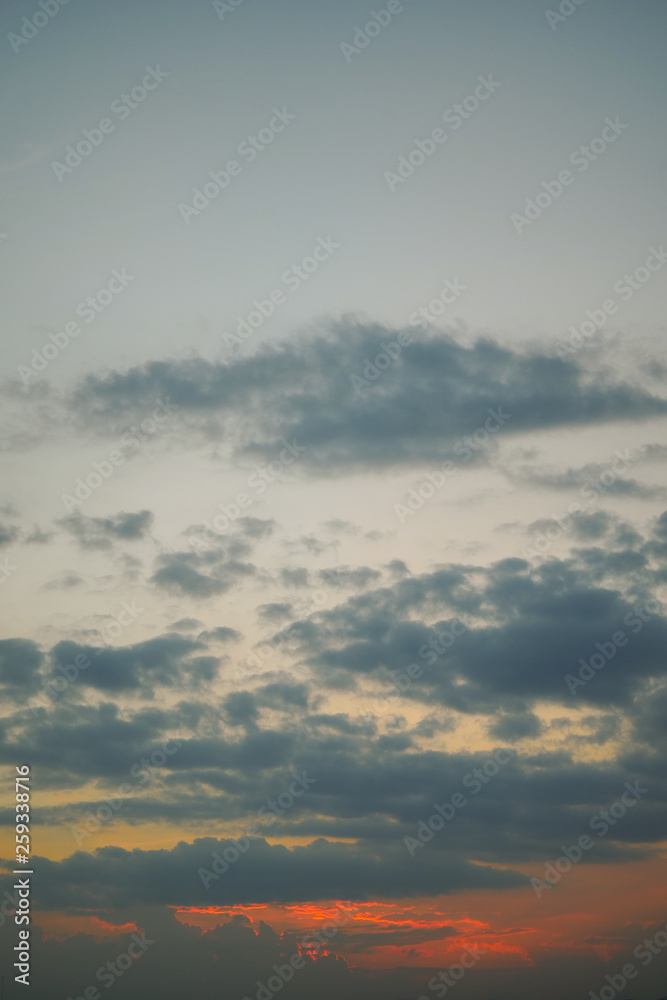 Fototapeta premium dark cloud above dusk sky