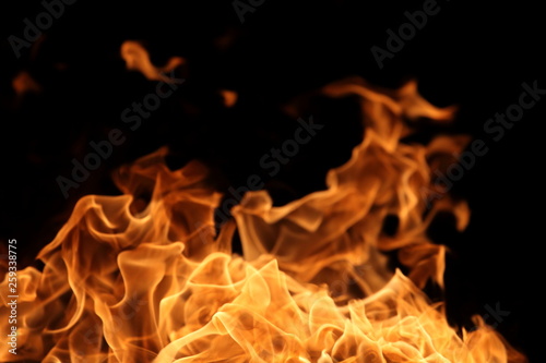 burning flame on dark background for abstract graphic design purpose  © Akarawut