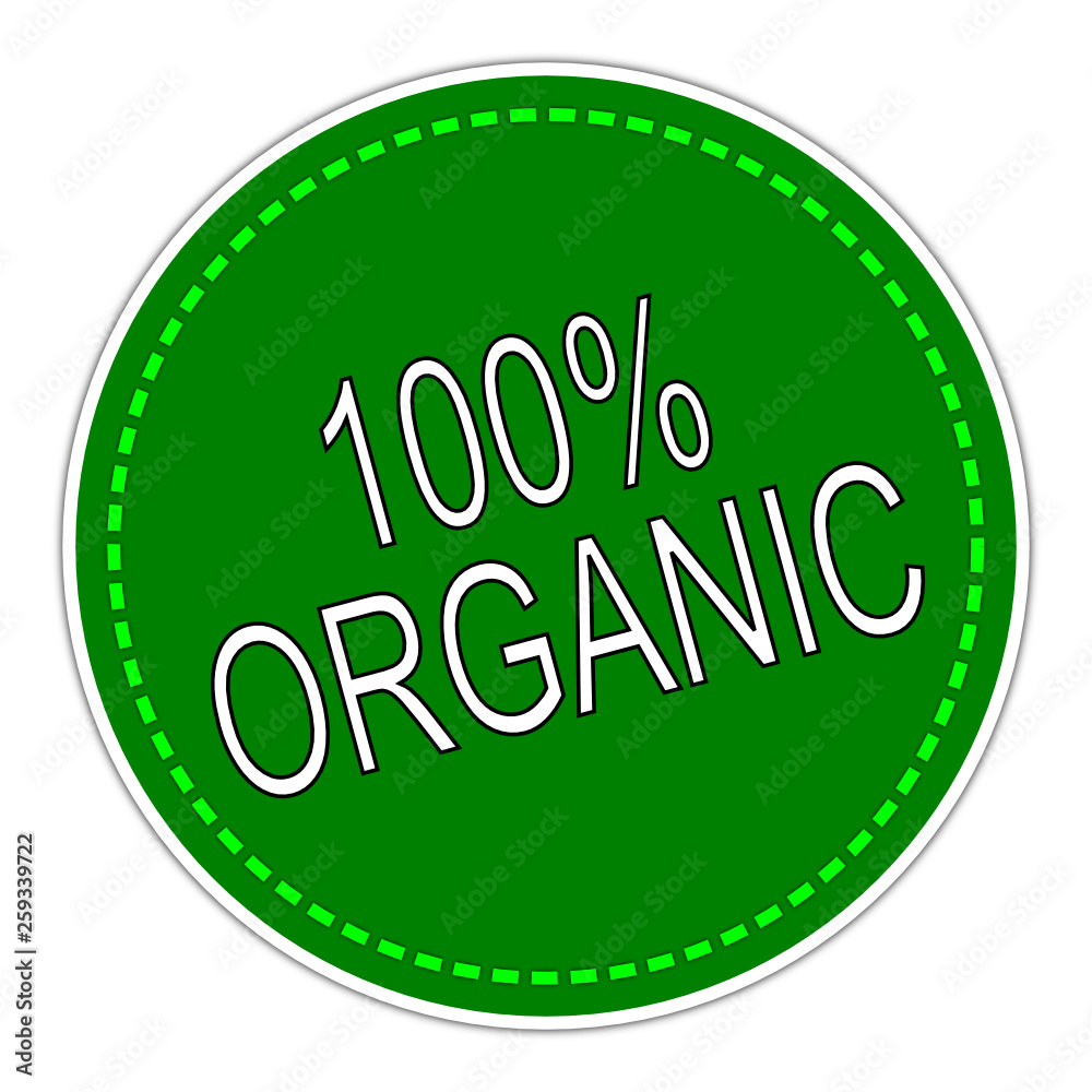 100% Organic sticker - illustration 100% Organic sticker - illustration
