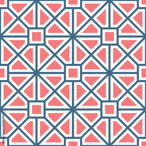 Decorative Scandinavian geometric modern pattern for the background, tile and textiles. It is assembled from modular parts. Vector. Seamless.