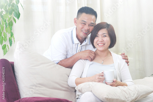 Asian Middle age couple