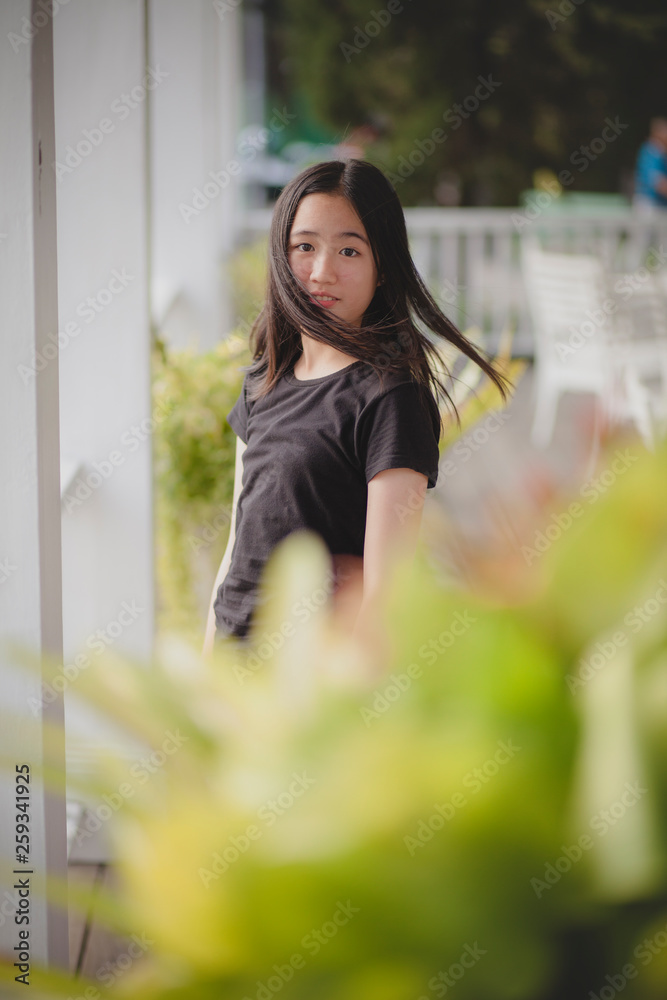asian teenager relaxing outdoor asian teenager relaxing outdoor