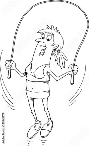 girl play with a skipping rope