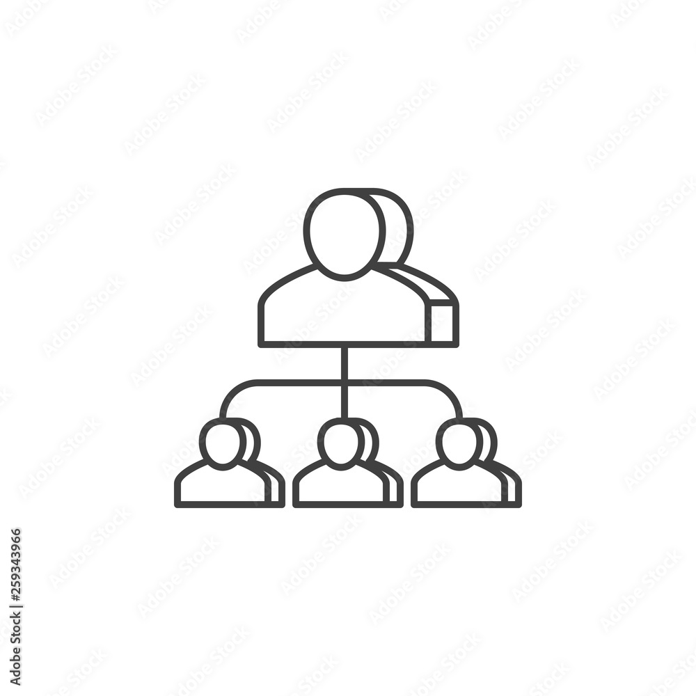 Subordination Related Vector Line Icon Subordination Related Vector Line Icon