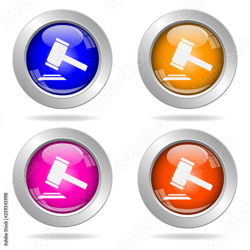 Free Download Set of round color icons. Auction icon. - GFXLoad