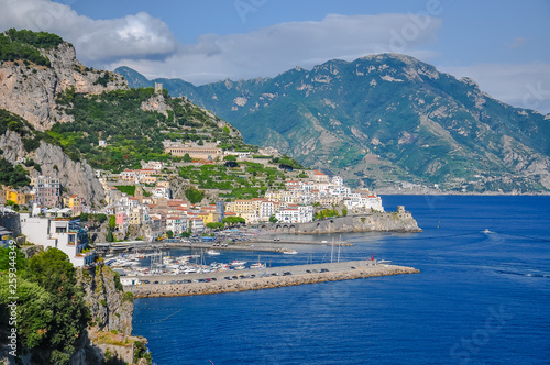 View of the port of Amalfi