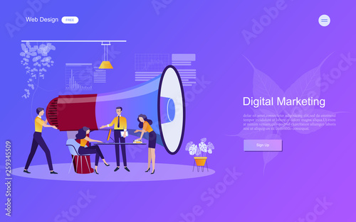 Modern flat design concept of marketing for banner and website templates Inbound marketing, customer attraction, , analysis including marketing promotion, vector illustration.