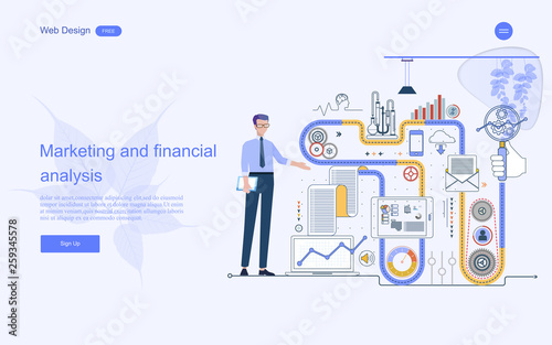 Modern flat design concept of marketing for banner and website templates Inbound marketing, customer attraction, , analysis including marketing promotion, vector illustration.