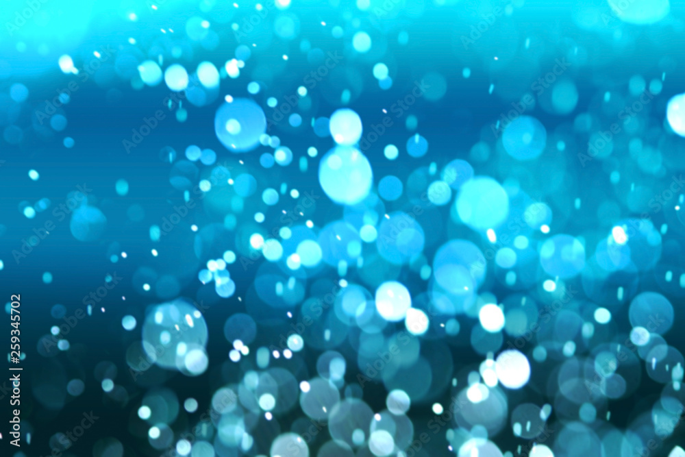 pure blue under water or pool bubble bokeh background 