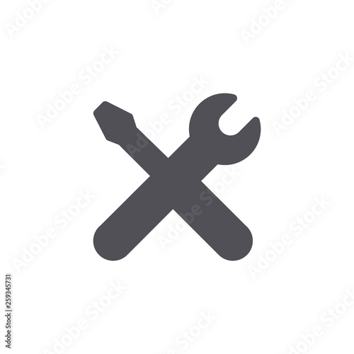 Screwdriver with key icon colored symbol. Premium quality isolated equipment element in trendy style.