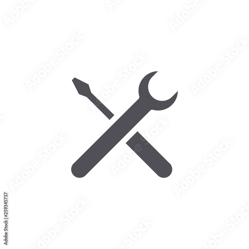 Screwdriver with key icon colored symbol. Premium quality isolated equipment element in trendy style.