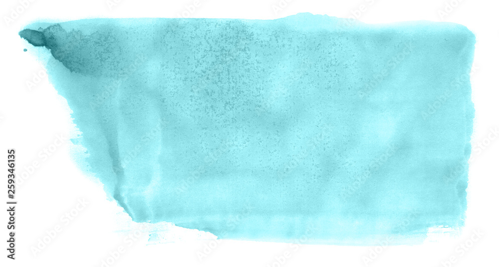Abstract watercolor background hand-drawn on paper. Volumetric smoke elements. Blue-Green color. For design, web, card, text, decoration, surfaces. Abstract watercolor background hand-drawn on paper. Volumetric smoke elements. Blue-Green color. For design, web, card, text, decoration, surfaces.