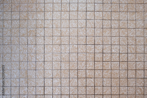 1970s Small Square Beige Bathroom Tiles