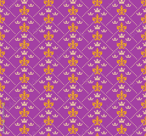 Purple vintage seamless pattern
