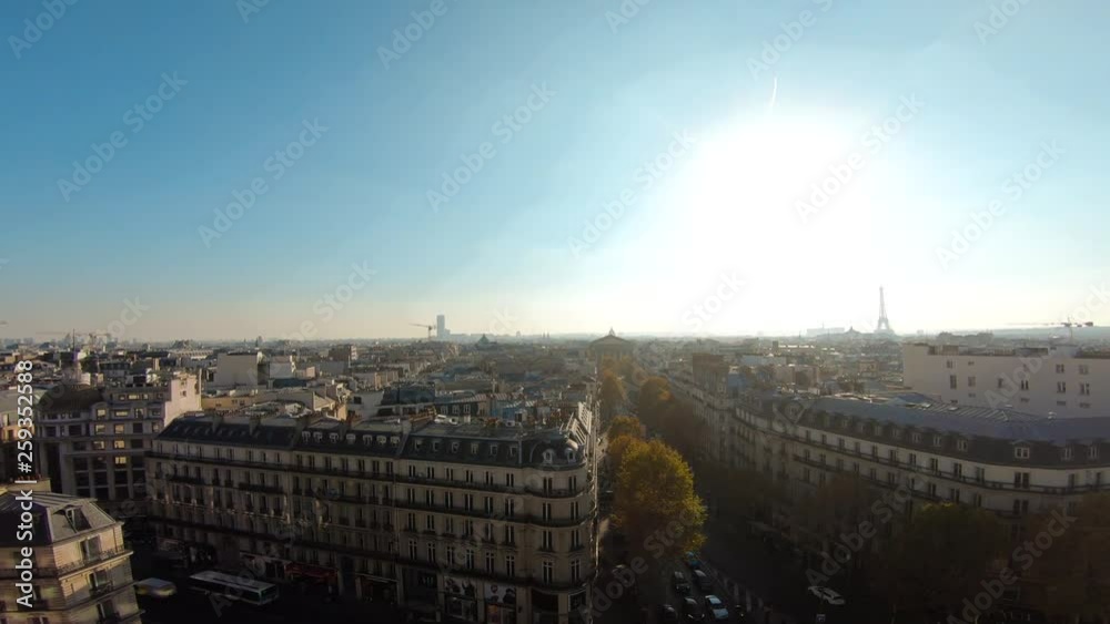 Panoramic View Of Paris City Buildings Rooftops Architecture Attraction Tour Eiffel View On Sunny Day Panoramic View Of Paris City Buildings Rooftops Architecture Attraction Tour Eiffel View On Sunny Day