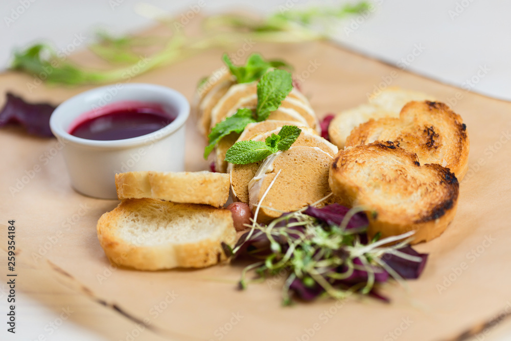 chicken pate with greens and berry jam chicken pate with greens and berry jam