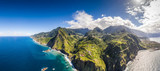 Beautiful mountain landscape of Madeira island, Portugal, on a summer day. Aerial panorama view.