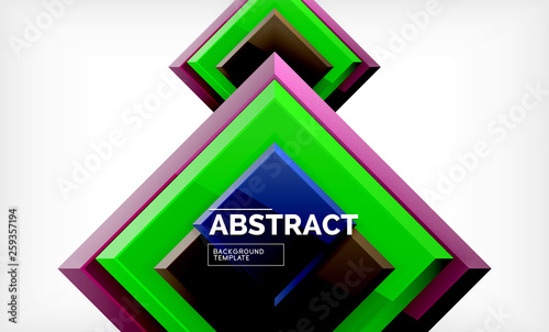 Geometric abstract background, modern square design