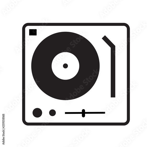 Disk Jockey turntable icon on white background. flat style. Disk Jockey turntable icon for your web site design, logo, app, UI. gramophone symbol. dj console sign.